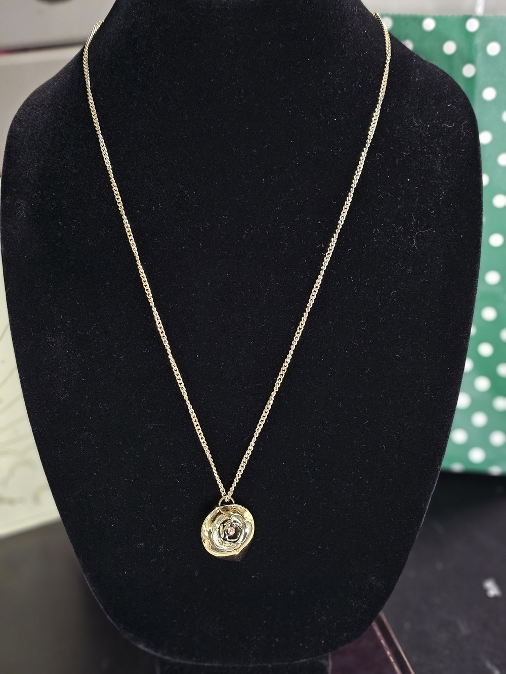 RARE 1960 Mid-Century AURORA BOREALIS Gold Tone Necklace Perfect**Stamped